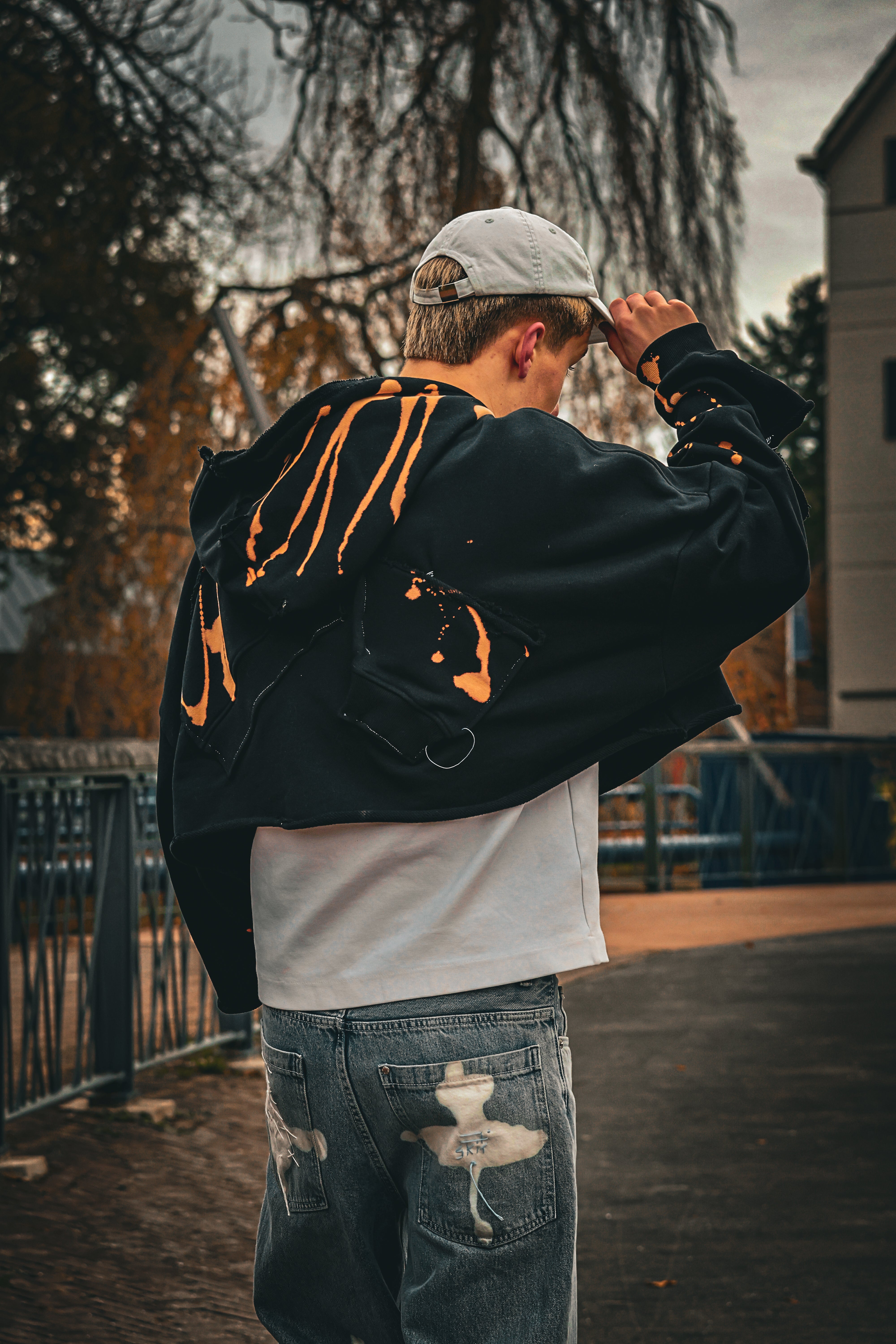 "EARN YOUR STRIIIPES" cropped hoodie