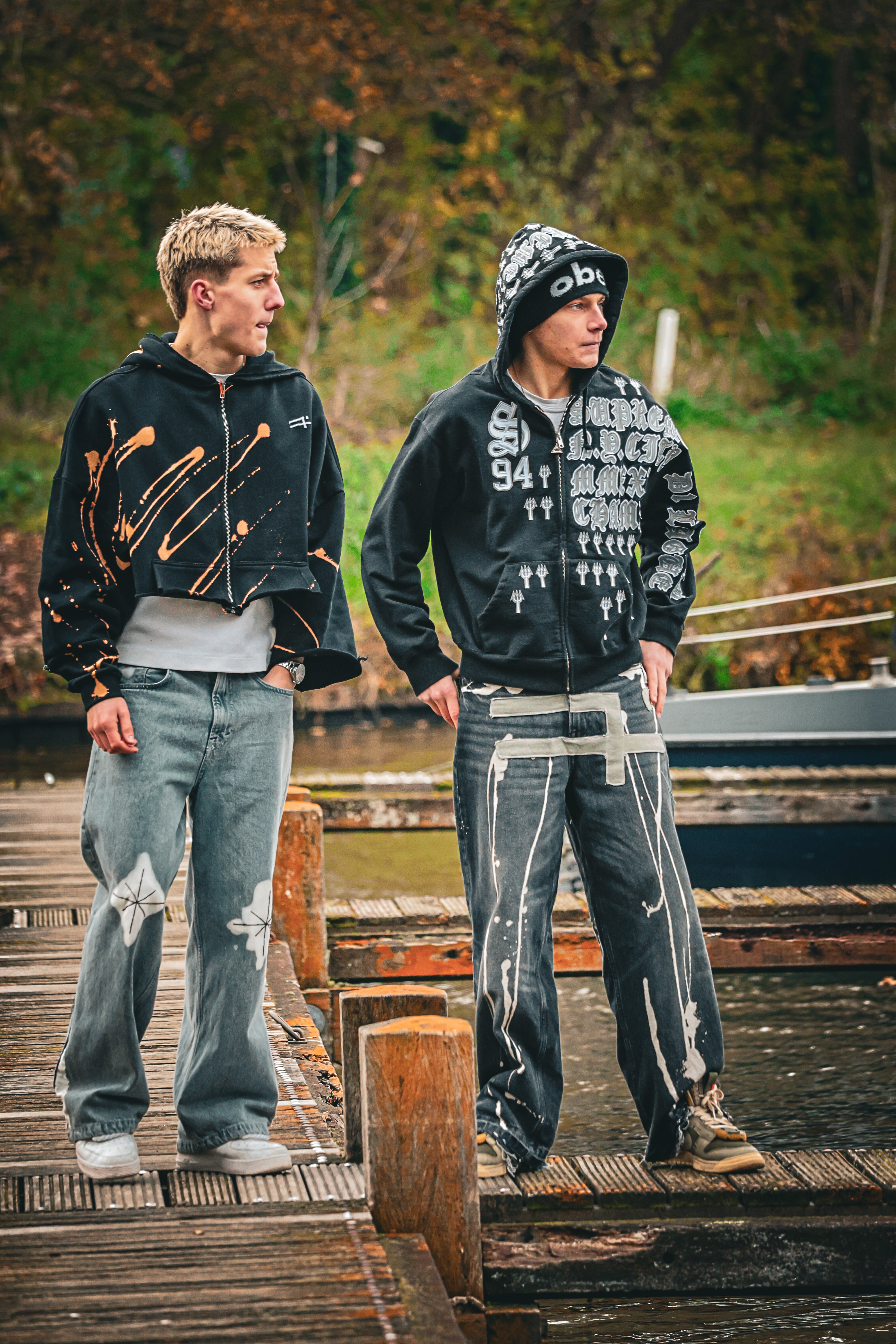 "EARN YOUR STRIIIPES" cropped hoodie