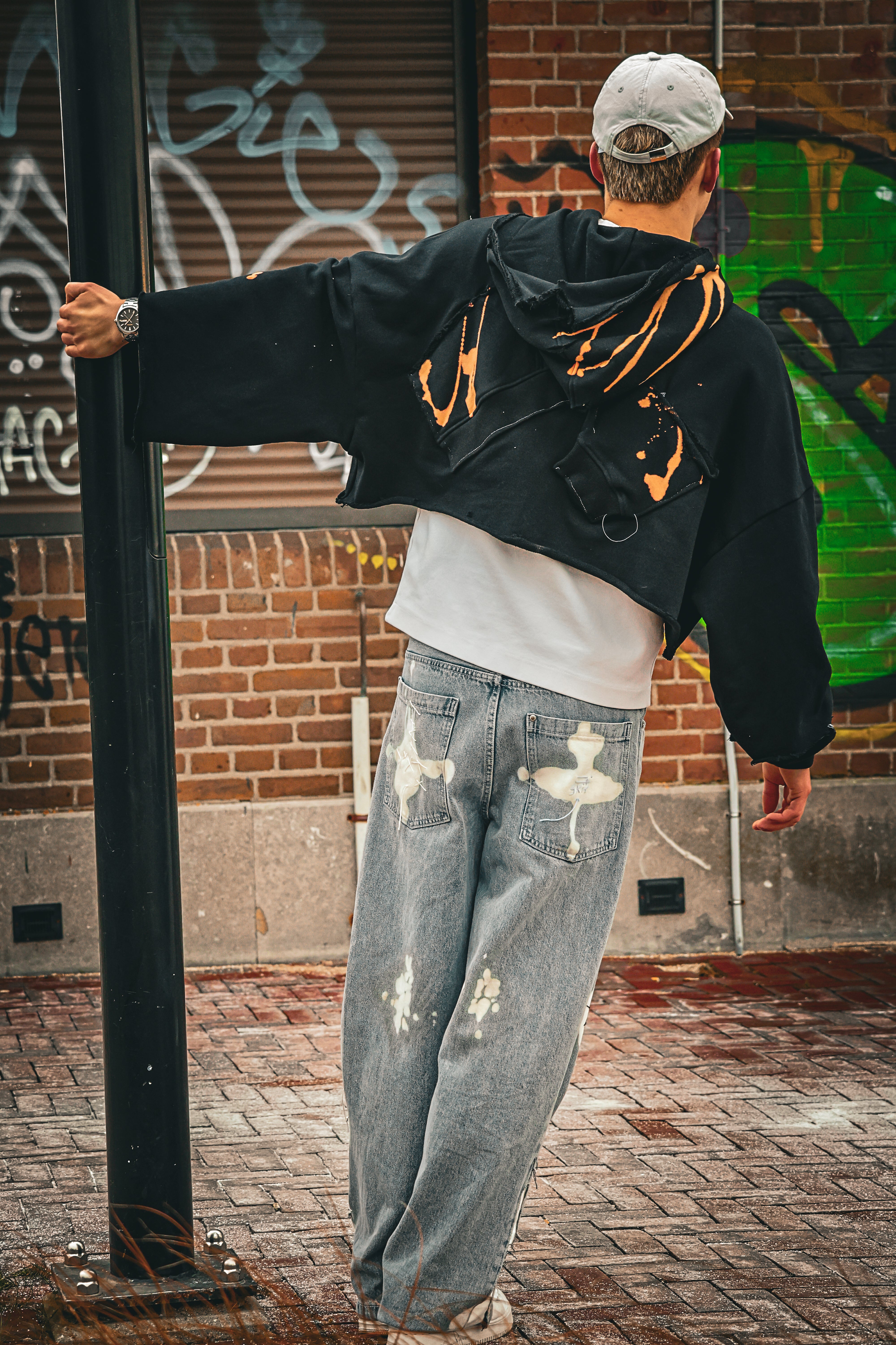 "EARN YOUR STRIIIPES" cropped hoodie