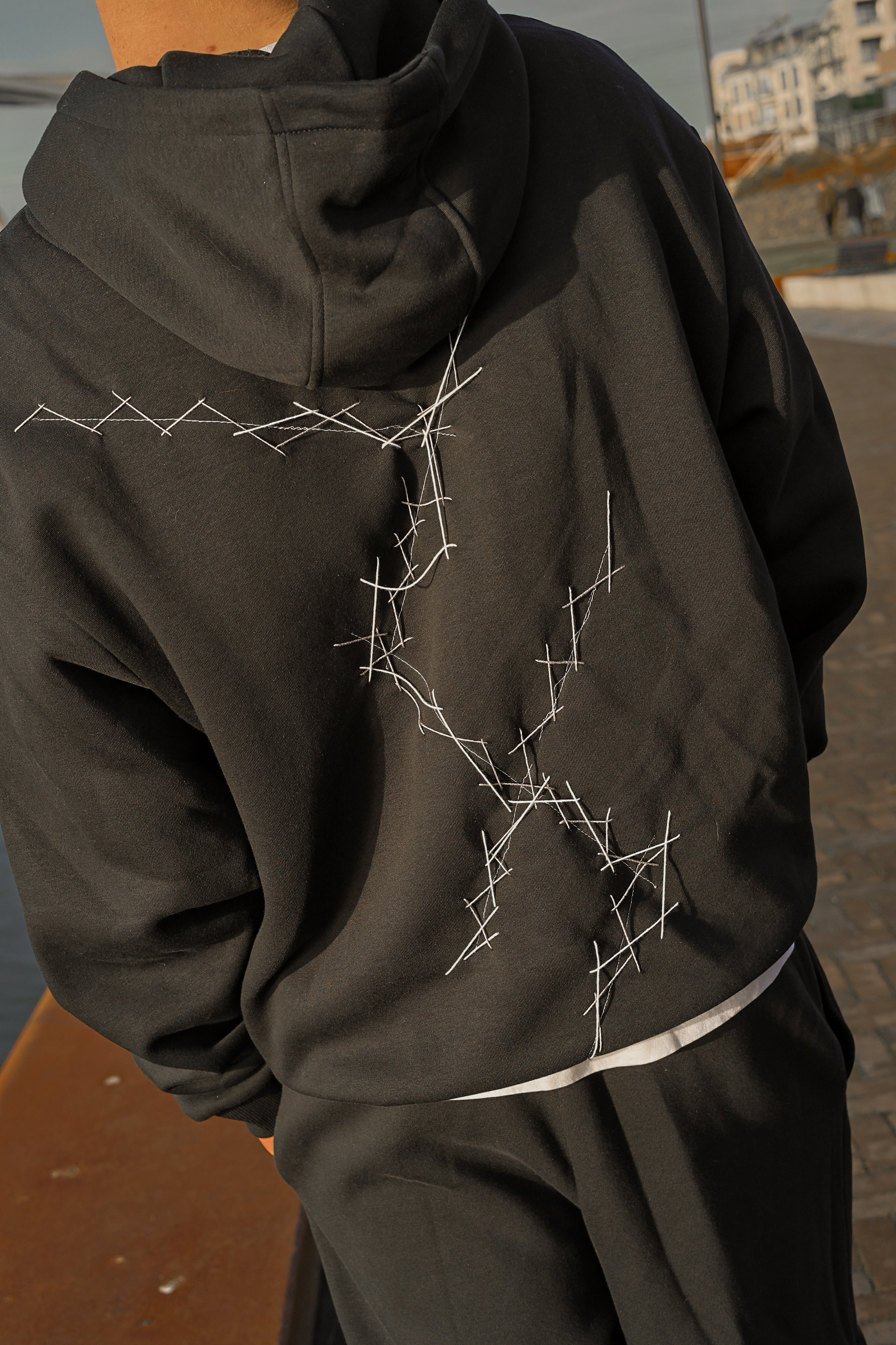 "OPPOSIIITE" midnight black tracksuit