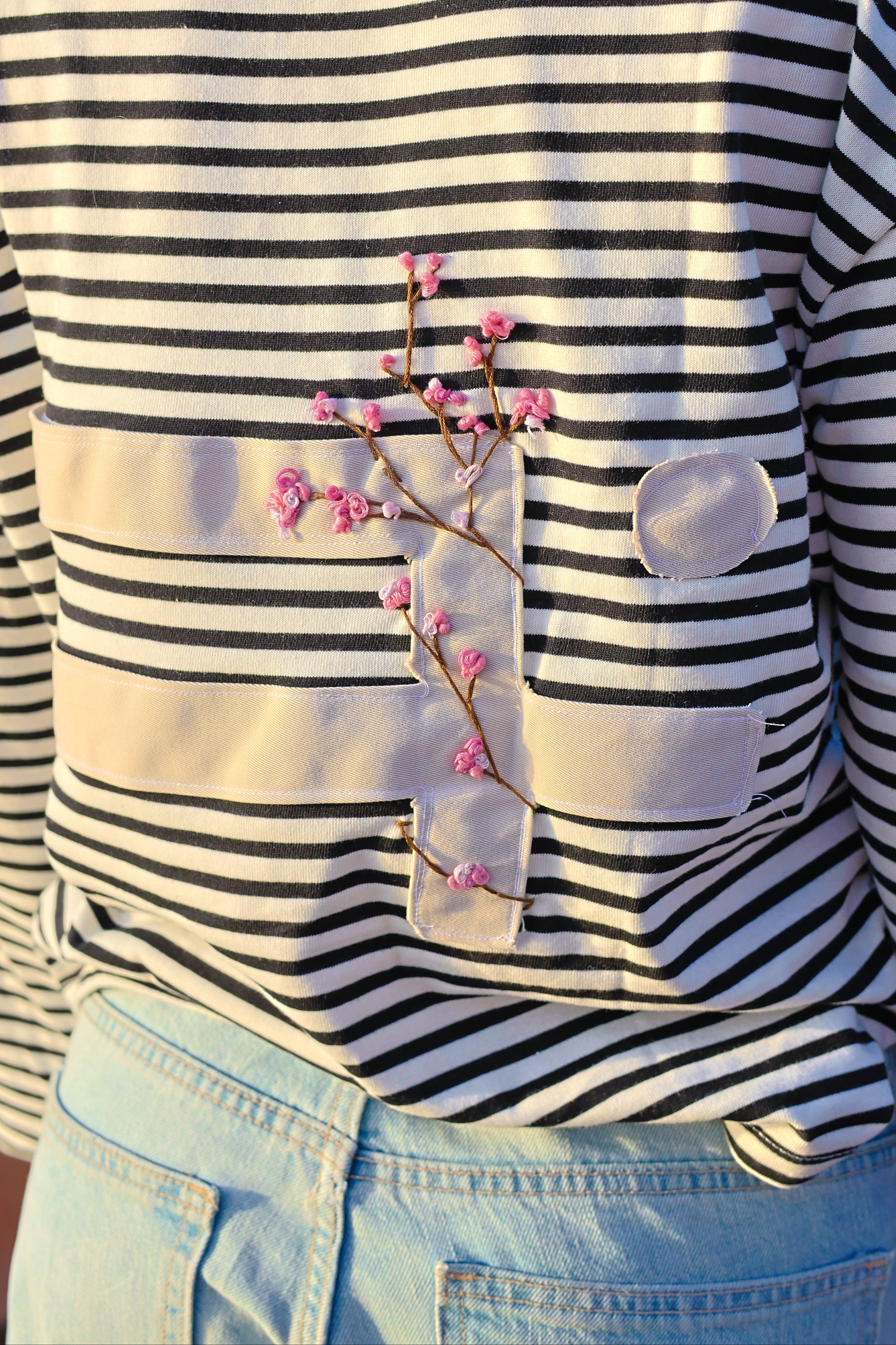 "STRIIIPED" soft pink longsleeve