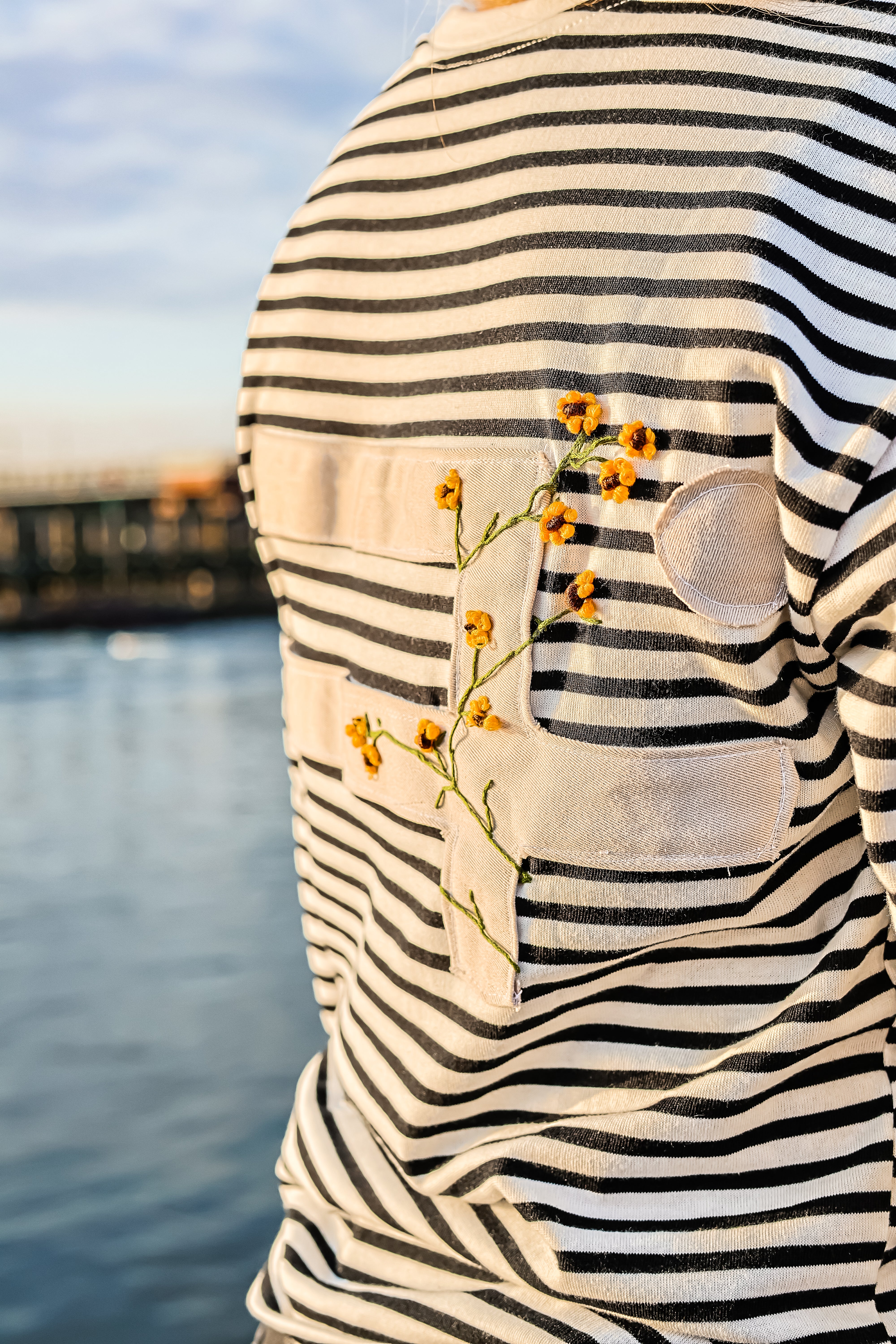 "STRIIIPED" amber yellow longsleeve
