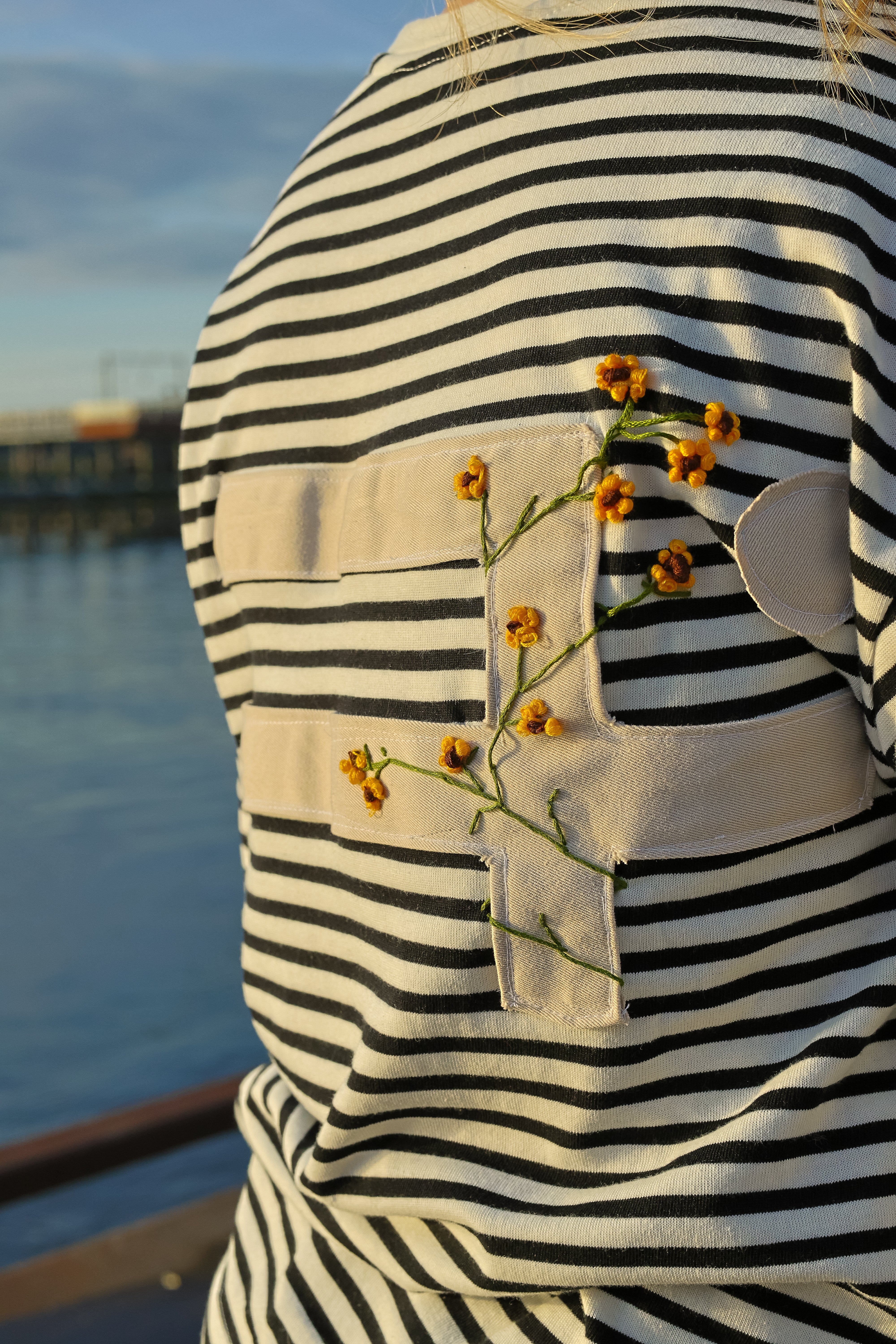 "STRIIIPED" amber yellow longsleeve