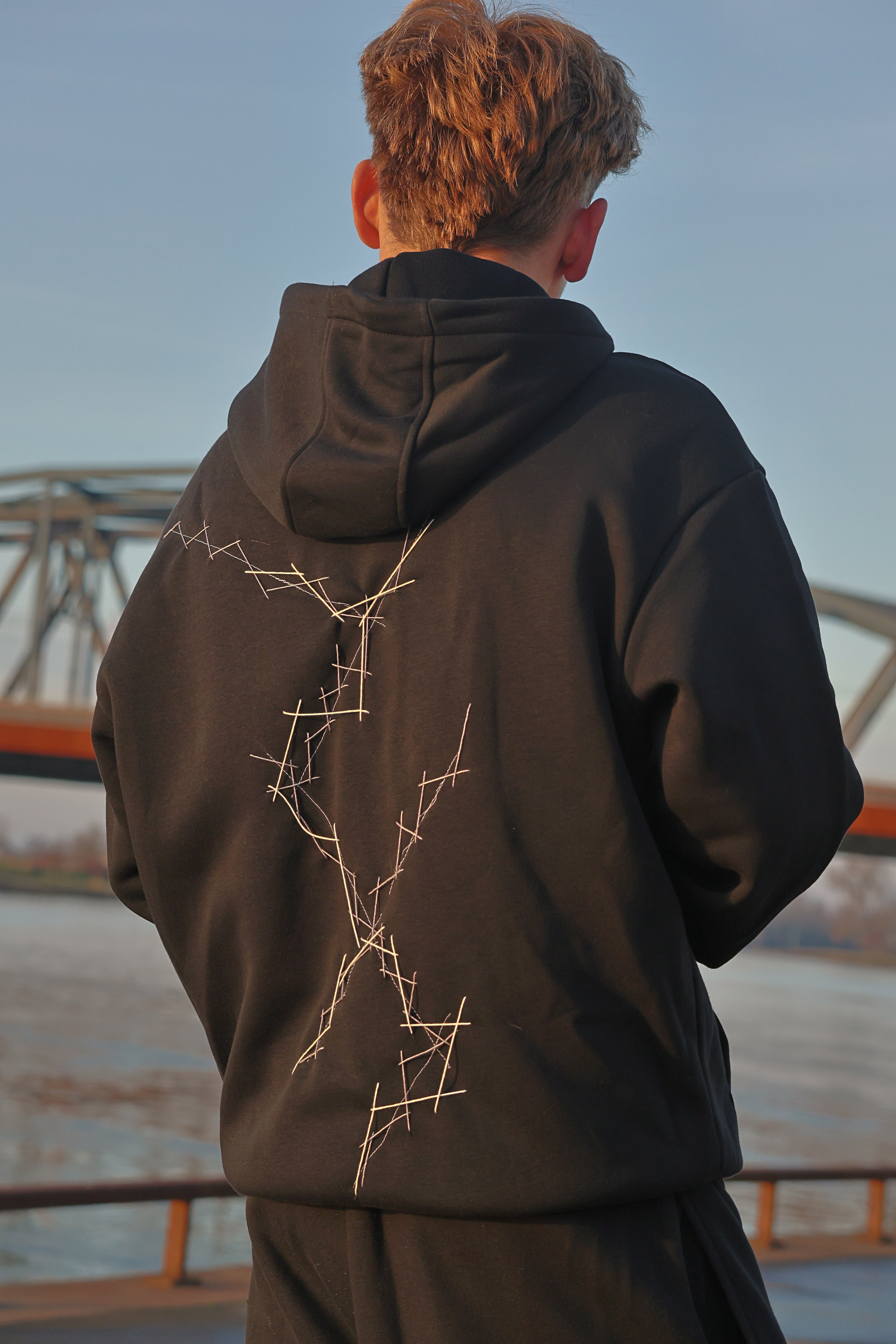 "OPPOSIIITE" midnight black tracksuit