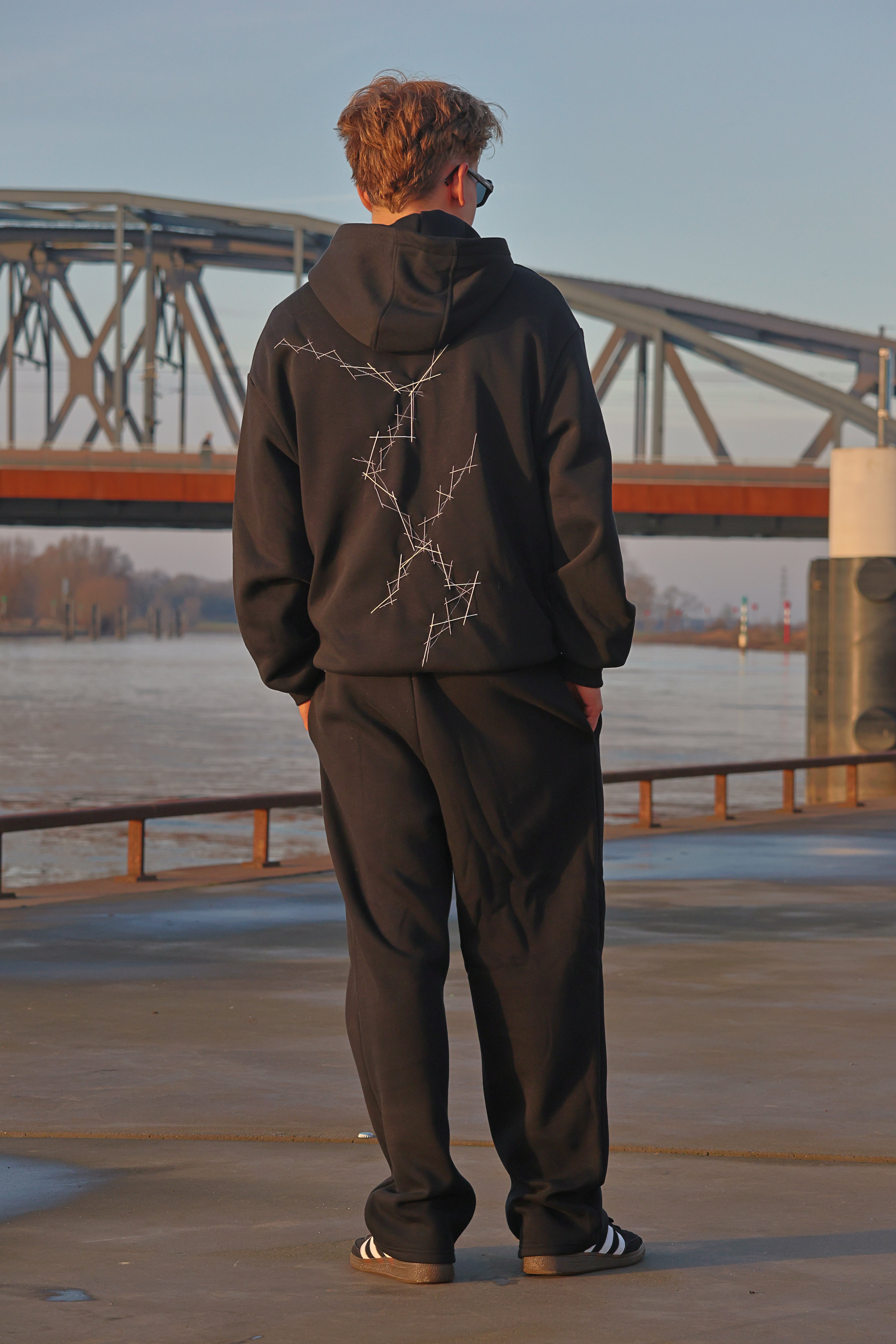 "OPPOSIIITE" midnight black tracksuit