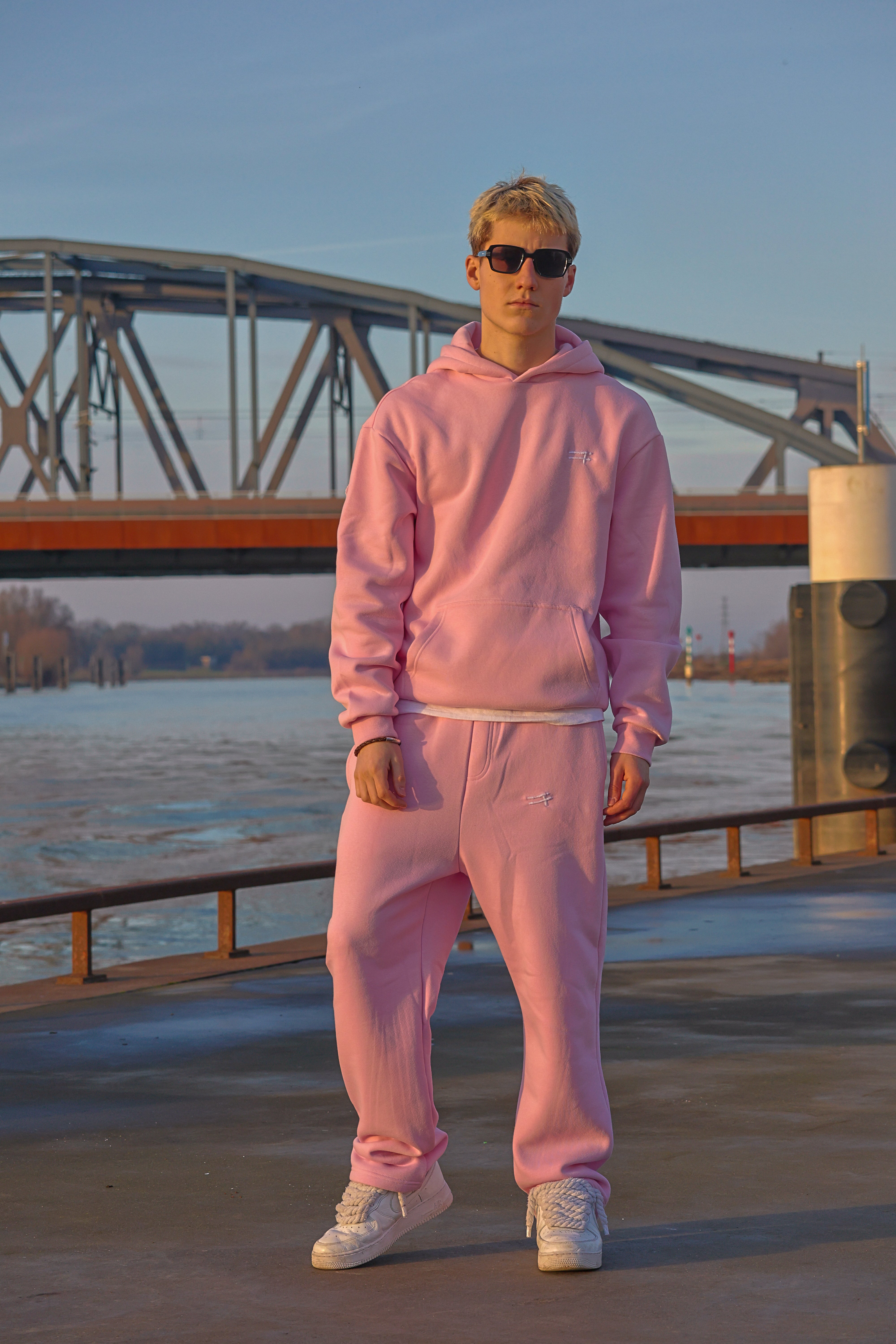 "OPPOSIIITE" soft pink tracksuit