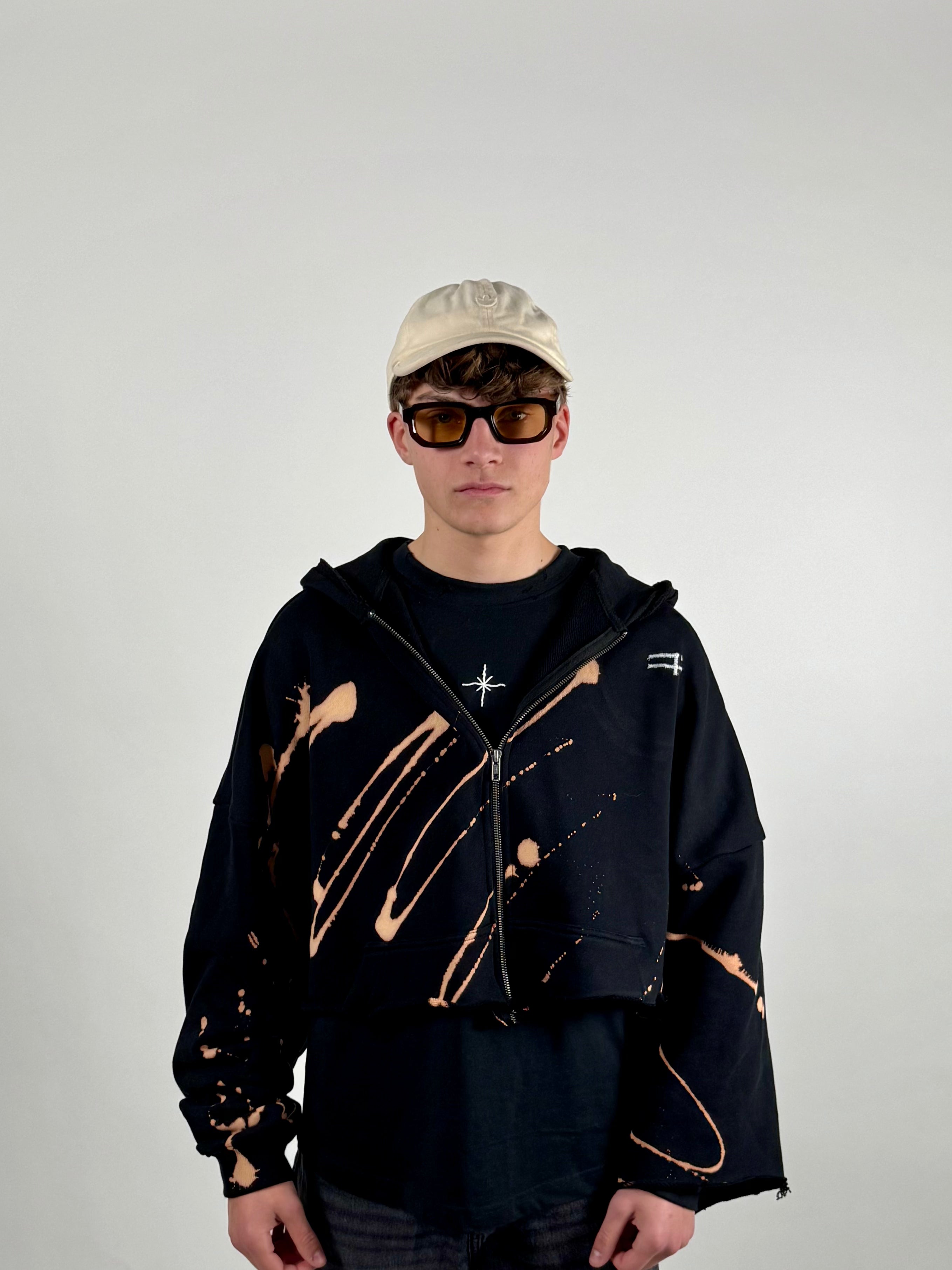"EARN YOUR STRIIIPES" cropped hoodie