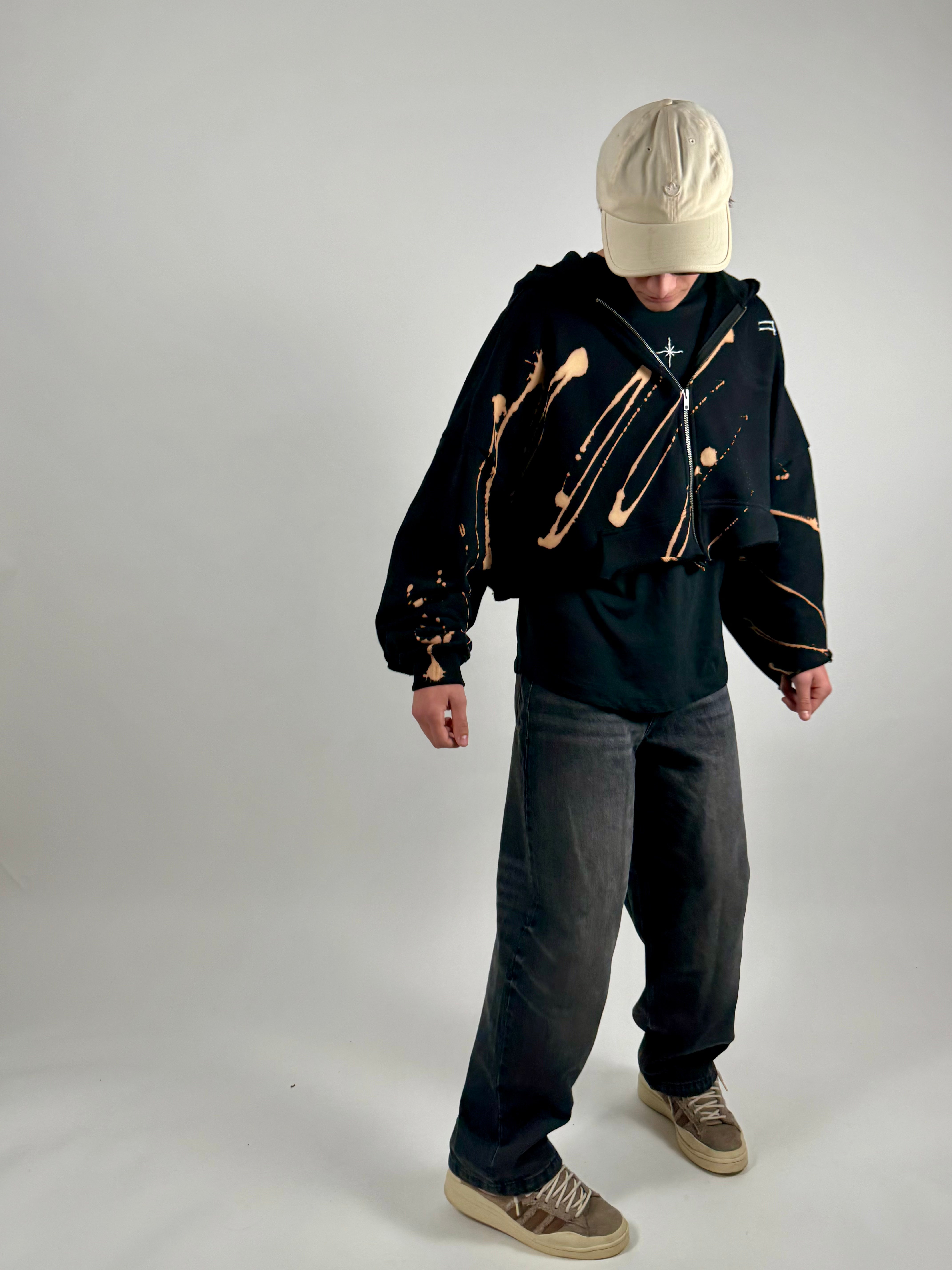 "EARN YOUR STRIIIPES" cropped hoodie
