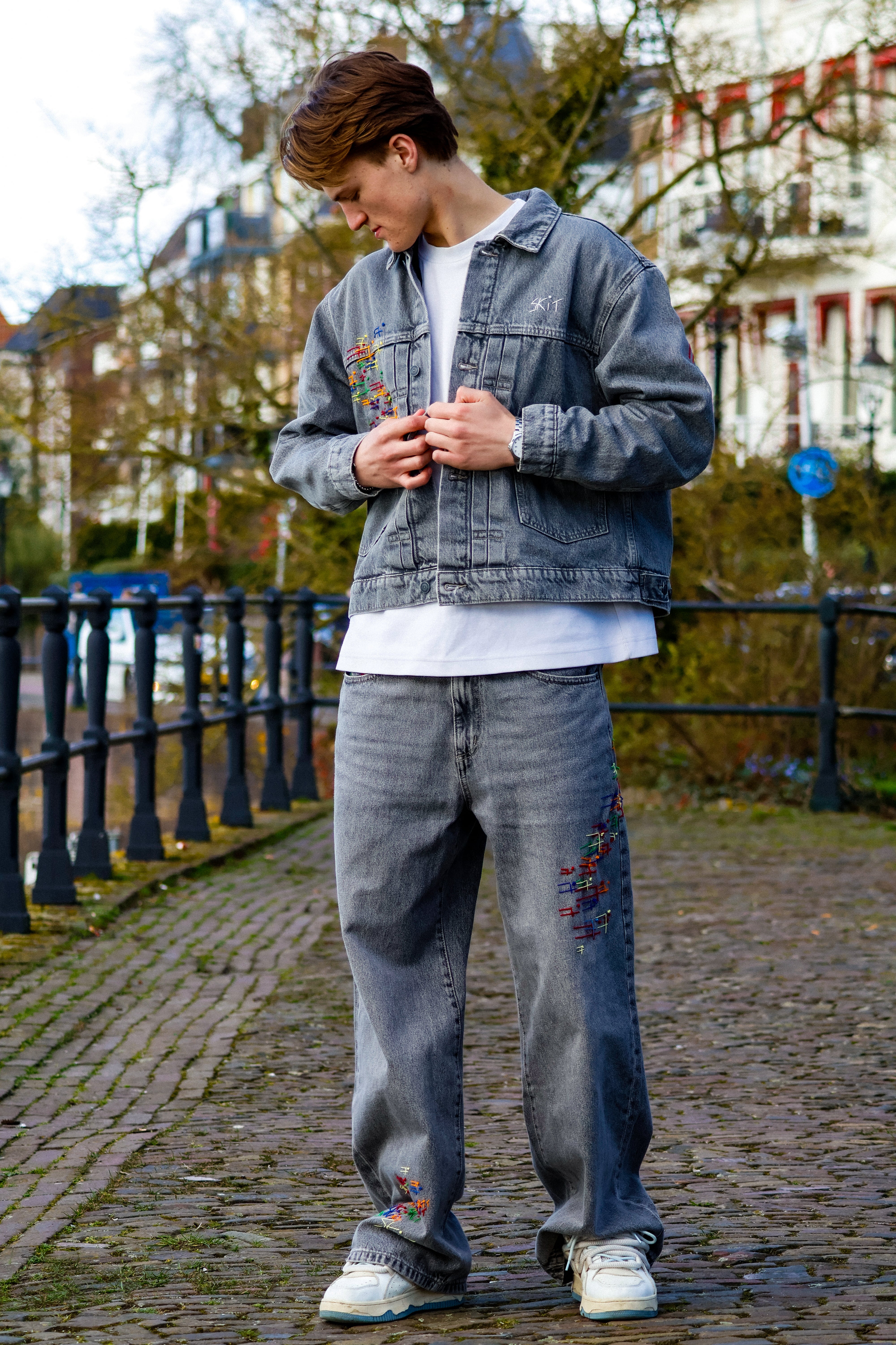 "III NEVER LEFT" denim suit