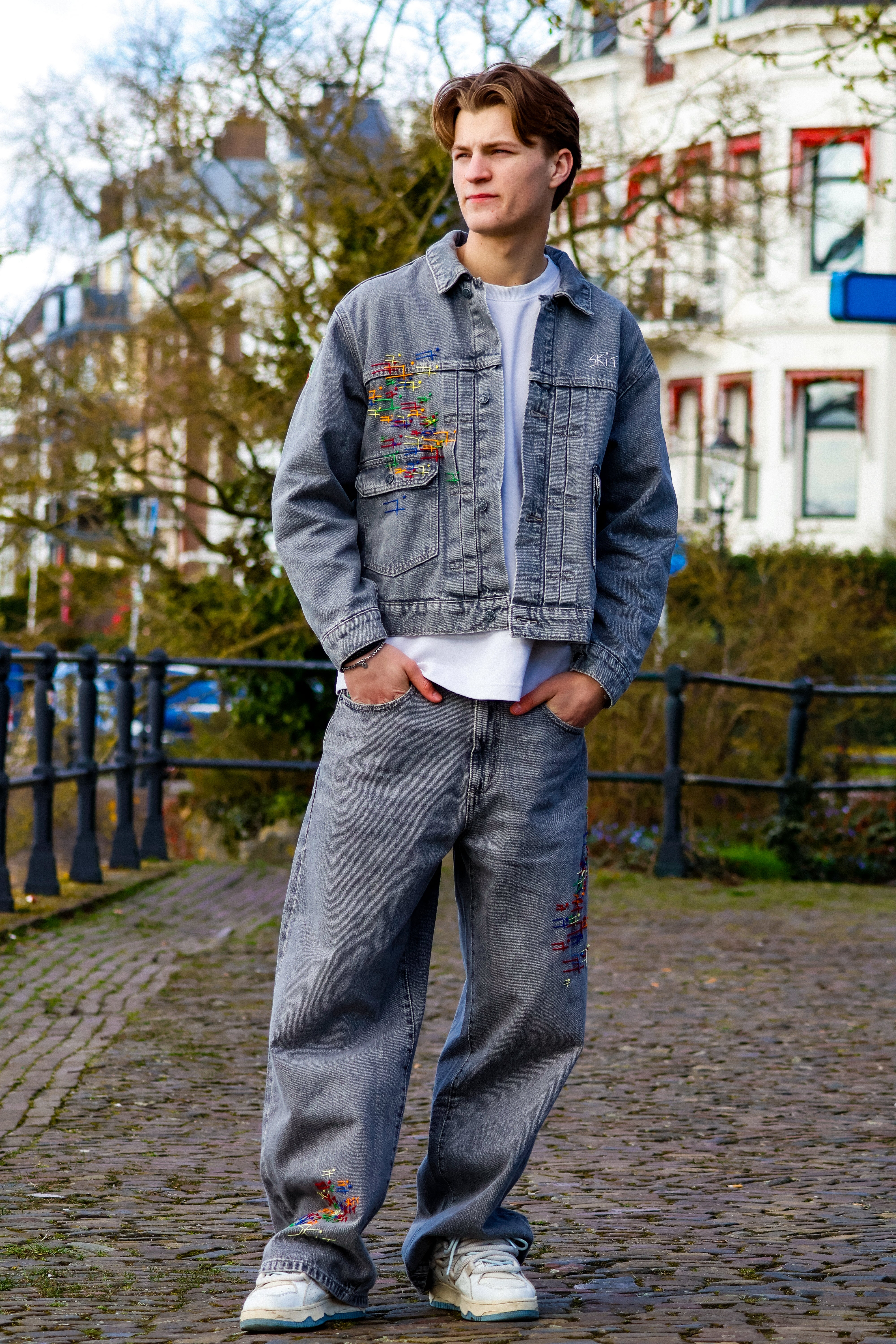 "III NEVER LEFT" denim suit