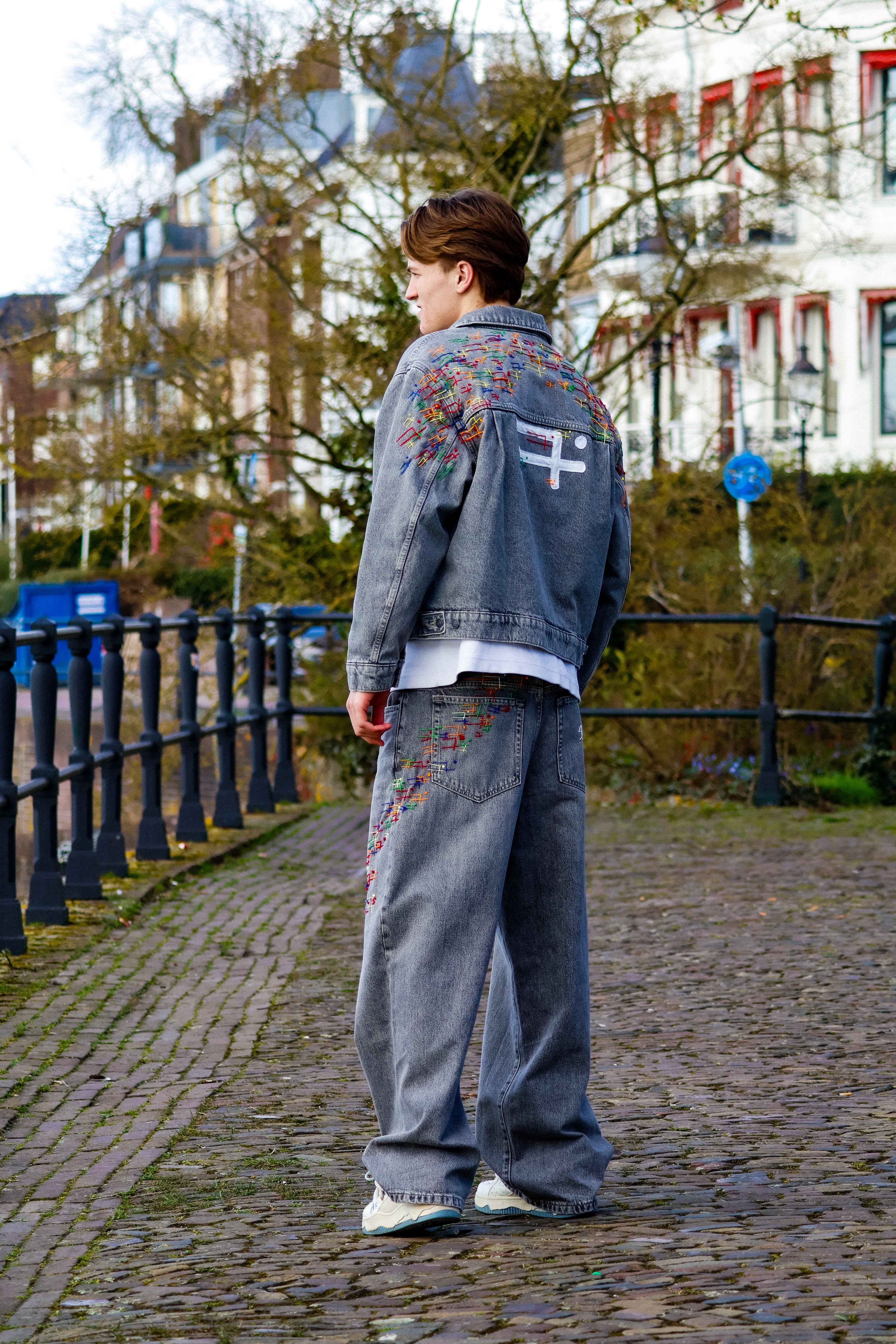 "III NEVER LEFT" denim suit
