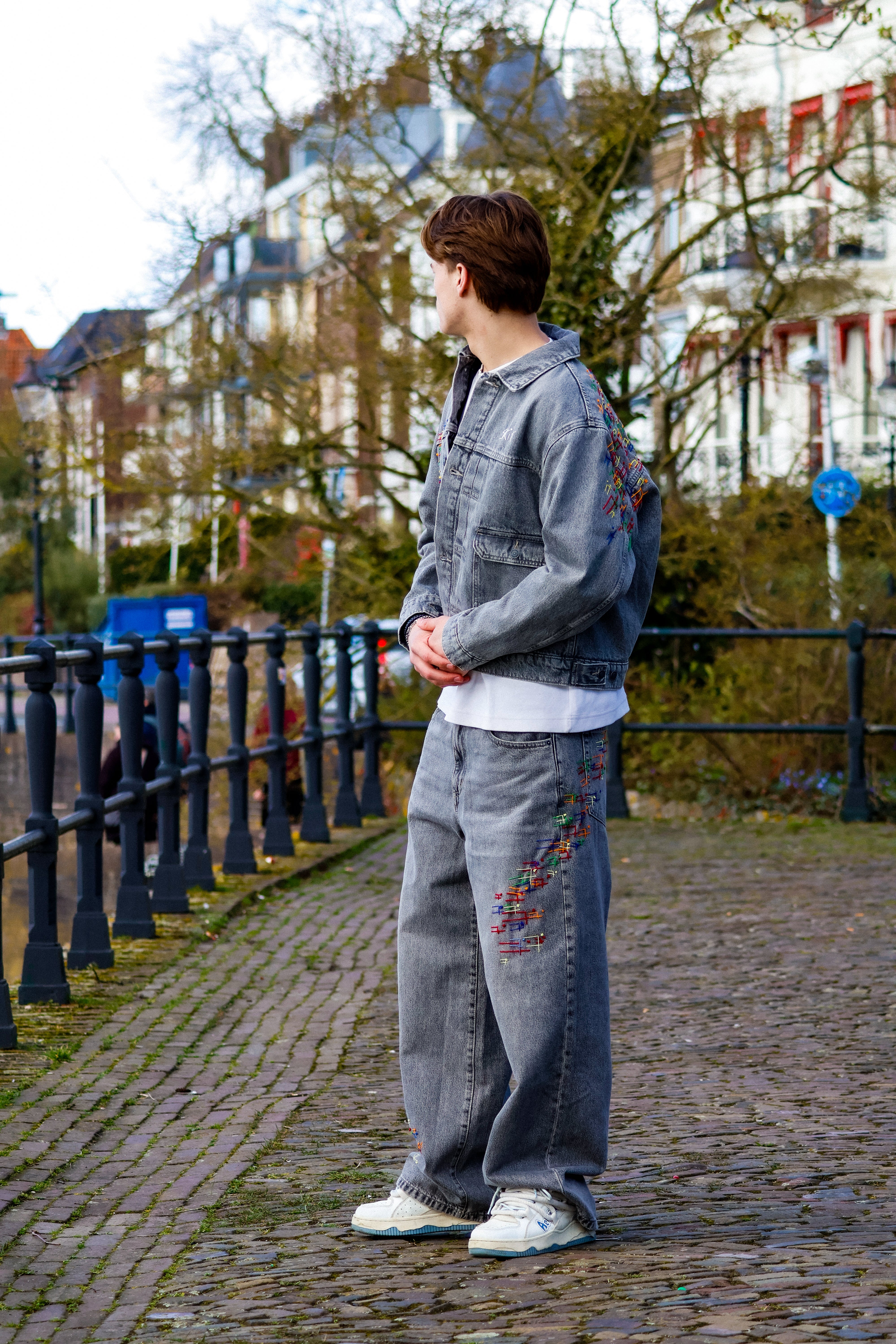 "III NEVER LEFT" denim suit