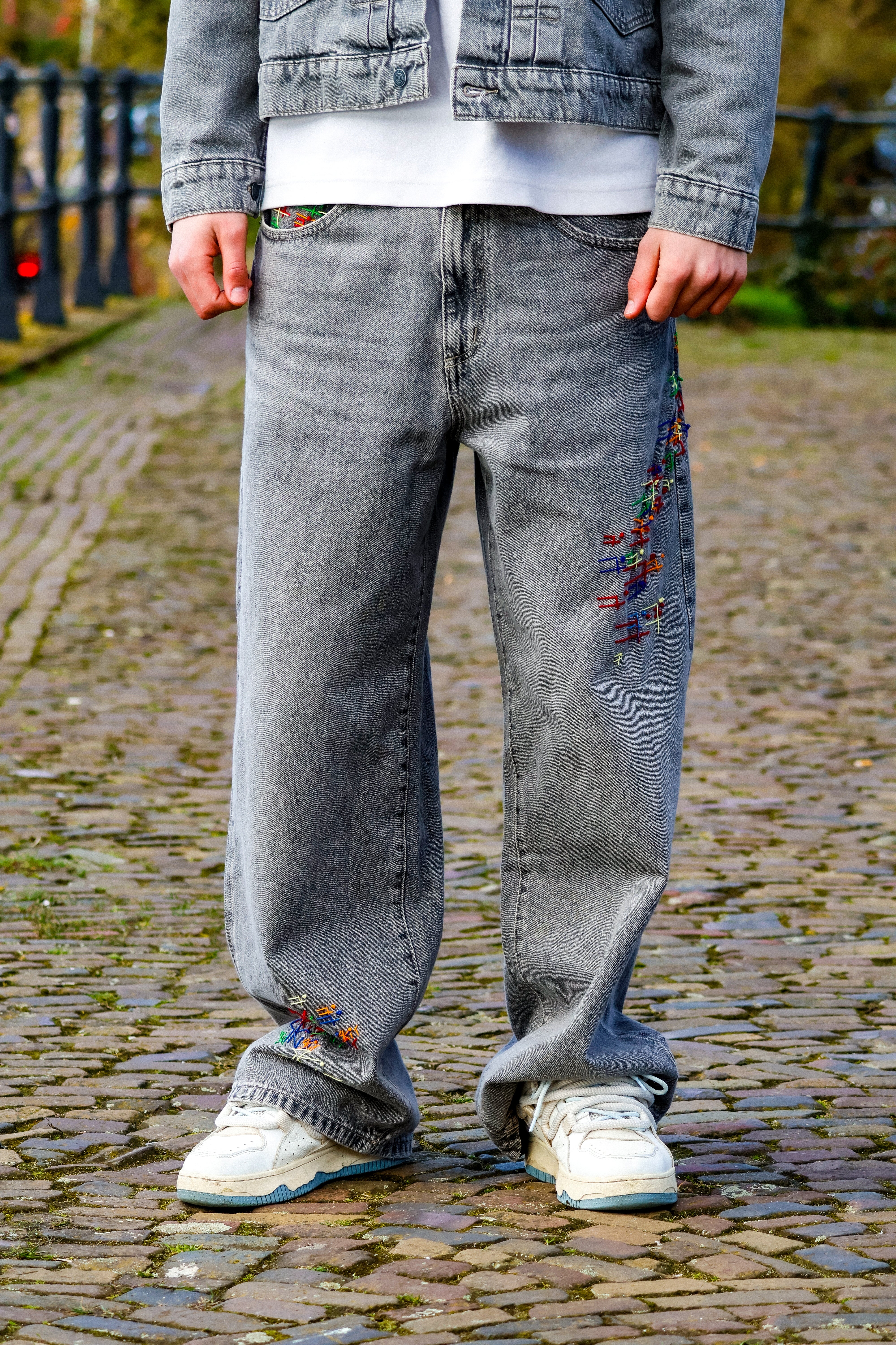 "III NEVER LEFT" denim suit