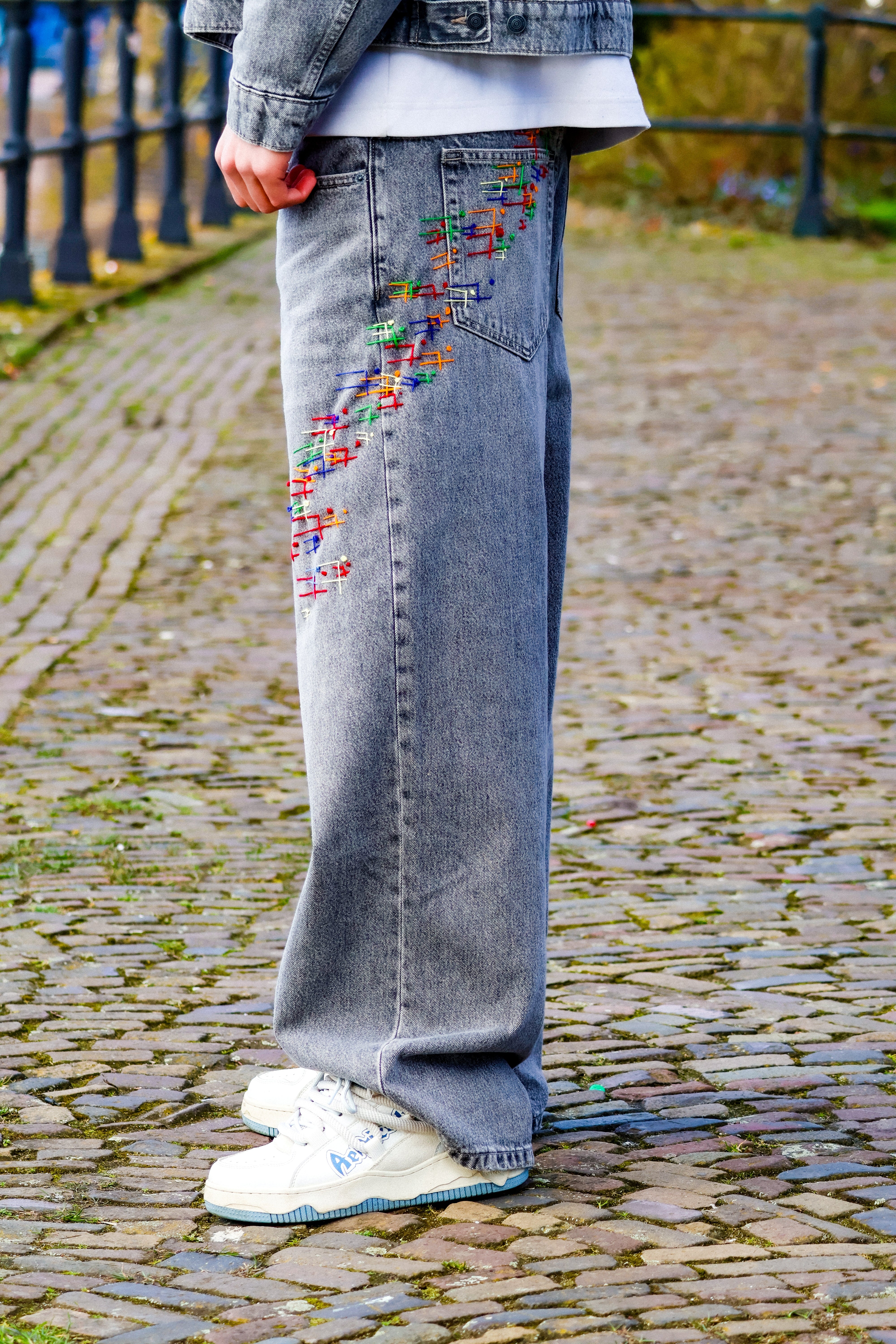 "III NEVER LEFT" denim suit