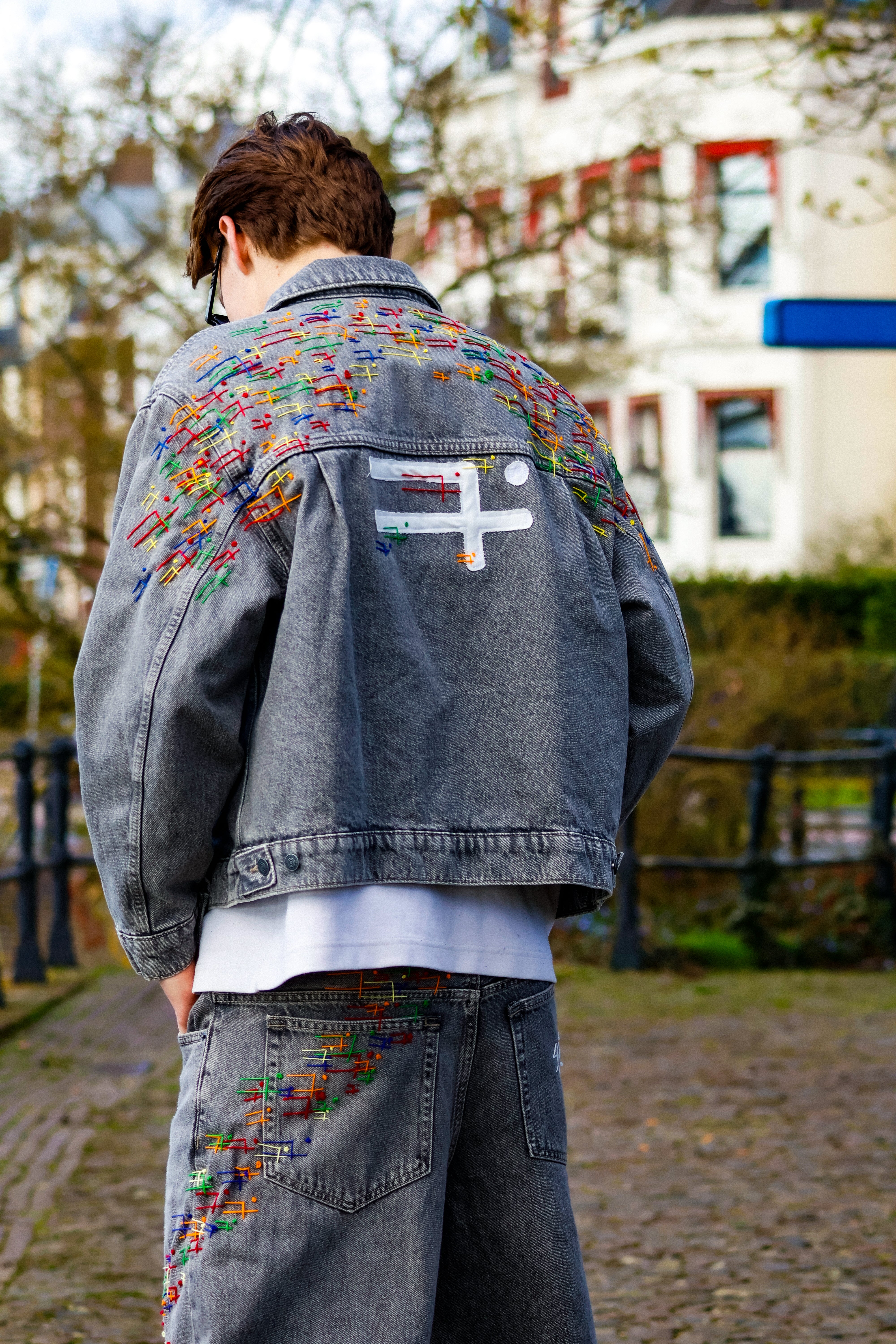 "III NEVER LEFT" denim suit
