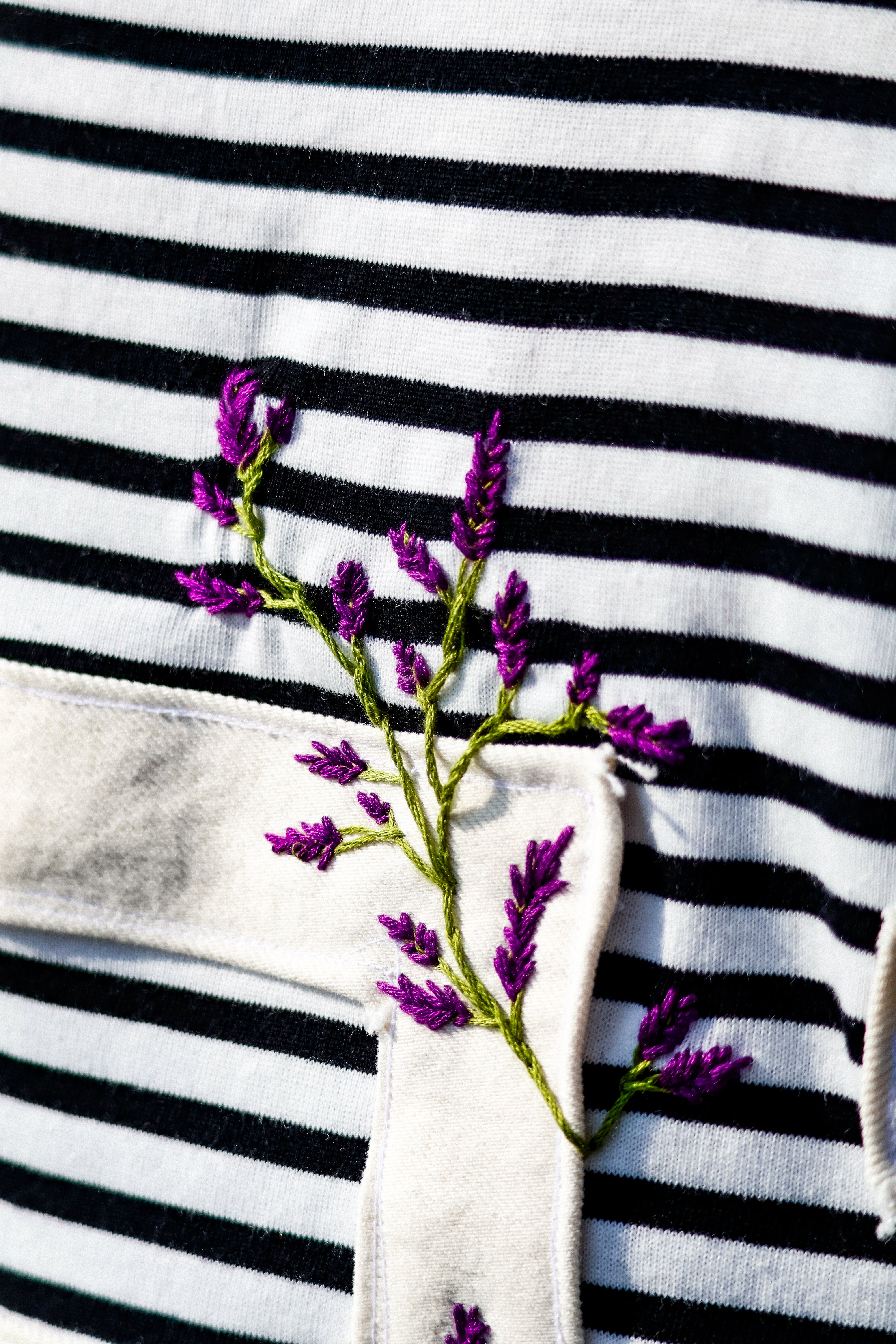"STRIIIPED" indigo purple longsleeve